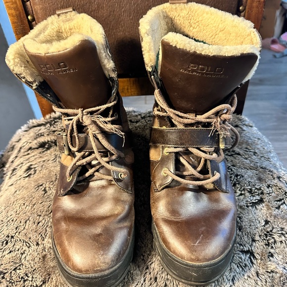 Polo RalphLauren Hayward Quilted Laceup Shearling Upper/Lining Buckle Snow Boots - Picture 10 of 12